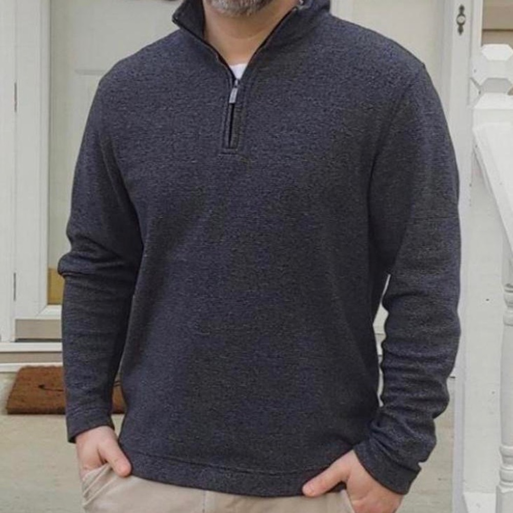 Beverly hill polo grey quarter zip travel active wear sweater long sleeve Sherpa